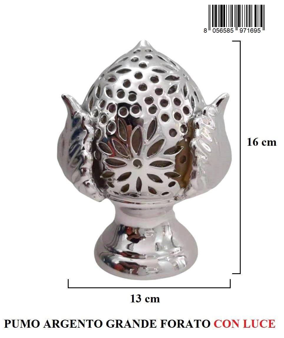 Pumo Grande Argento Forato H16 Cm
