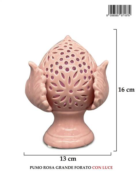 PUMO GRANDE ROSA FORATO H16 CM