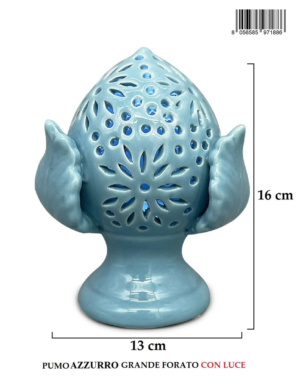 Pumo Grande Azzurro Forato H16 Cm