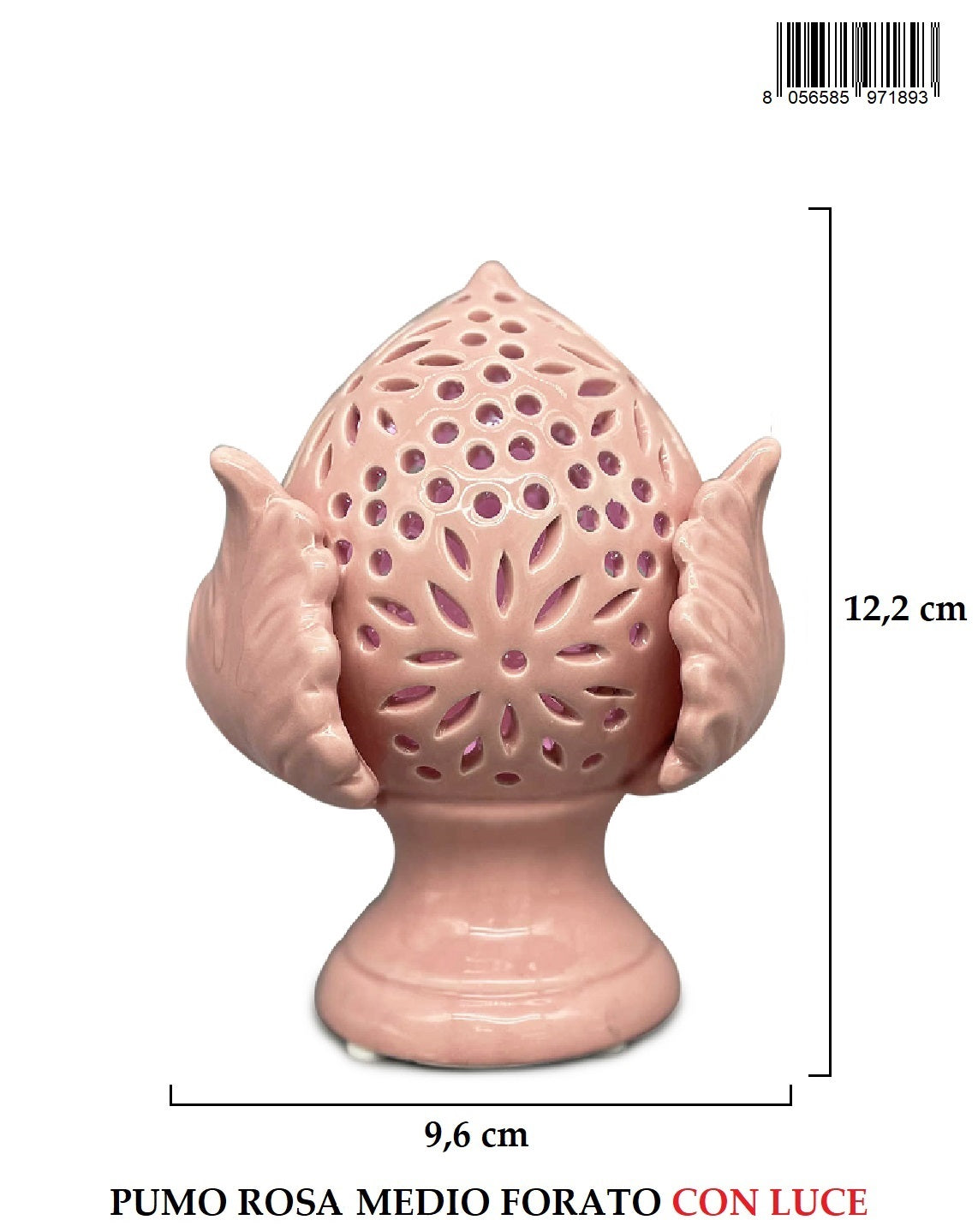 Pumo Medio Rosa Forato H12cm