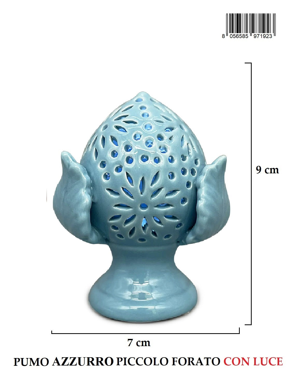 Pumo Piccolo Azzurro Forato H9cm