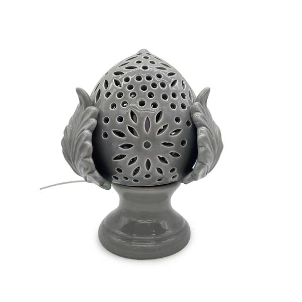 LAMPADA PUMO 25 CM GRIGIA C/LAMPADINA