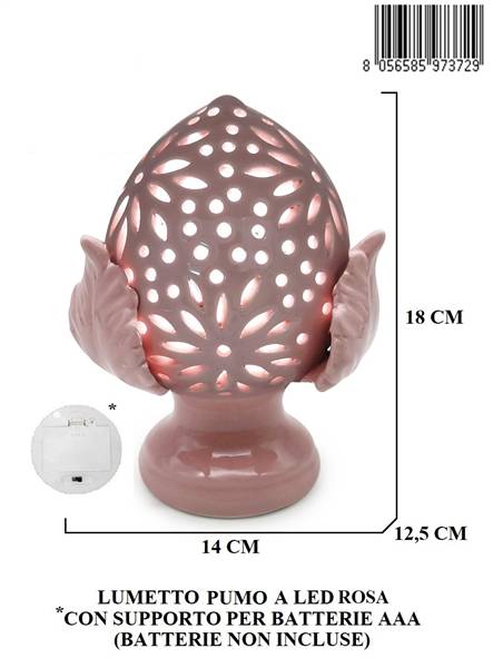 LUMETTO PUMO ROSA C/LED A BATTERIE