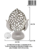 LUMETTO PUMO BIANCO C/LED A BATTERIE