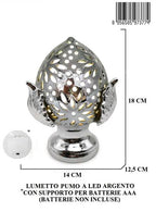 LUMETTO PUMO ARGENTO C/LED A BATTERIE
