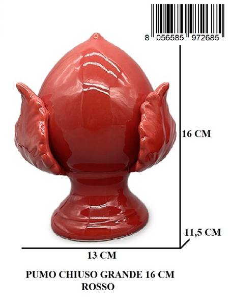 PUMO CHIUSO GRANDE 16 CM ROSSO
