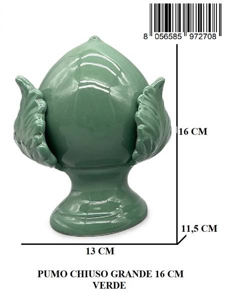 PUMO CHIUSO GRANDE 16 CM VERDE
