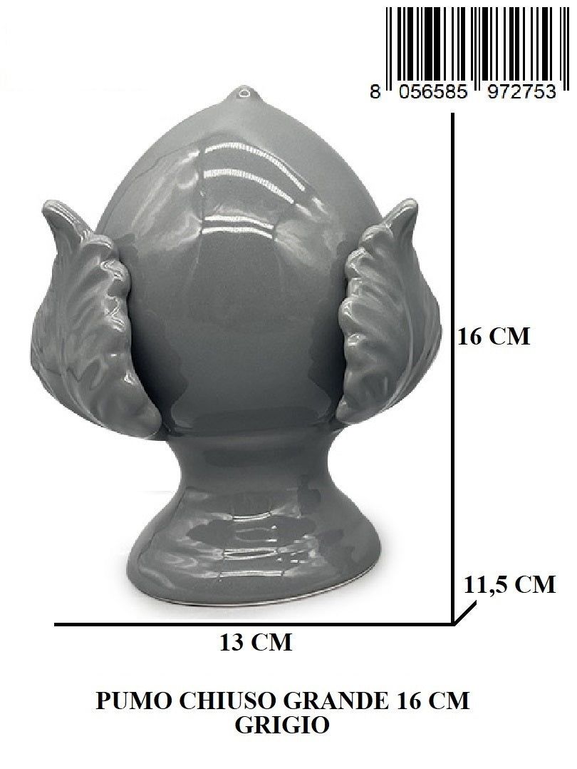 Pumo Chiuso Grande 16 Cm Grigio
