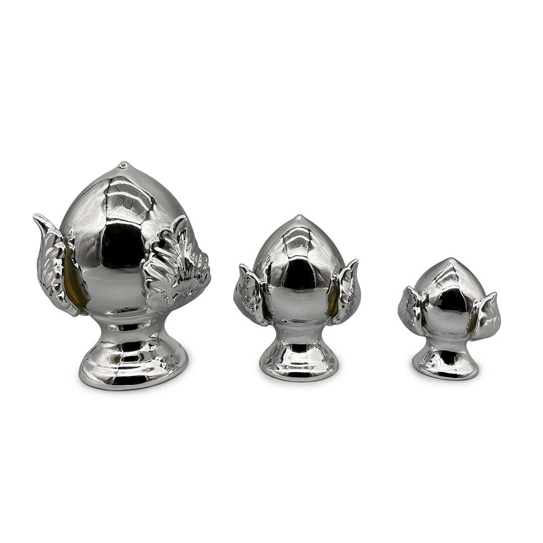 Pumo Chiuso Medio 12 Cm Argento