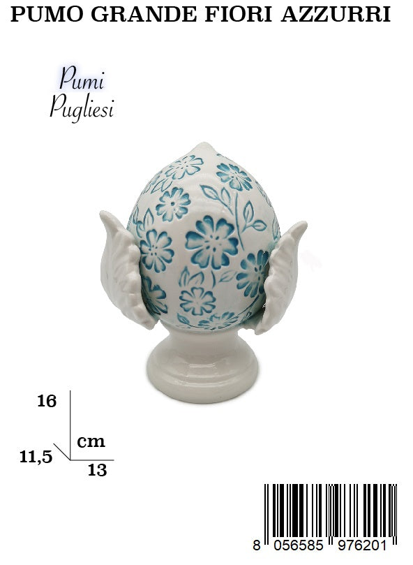 Pumo Grande Con Fiori Azzurri