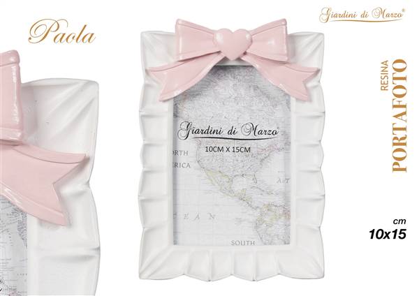 P/FOTO BIANCO FIOCCO ROSA 10X15 MOD. L