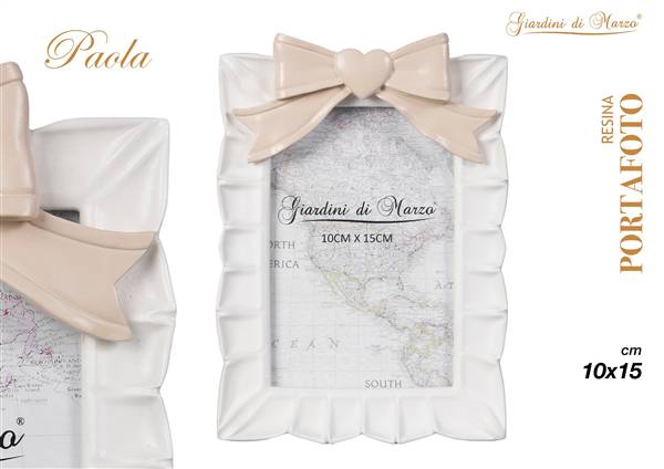 P/FOTO BIANCO FIOCCO TORTORA 10X15 MOD.M