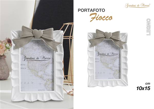 P/FOTO BIANCO FIOCCO GRIGIO 10X15 MOD.N