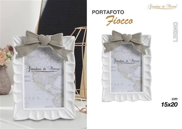 P/FOTO BIANCO FIOCCO GRIGIO 15X20 MOD.N
