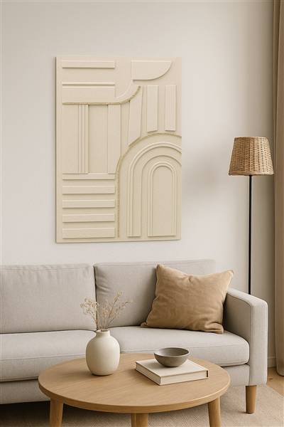 QUADRO ALTORILIEVO 3 BEIGE